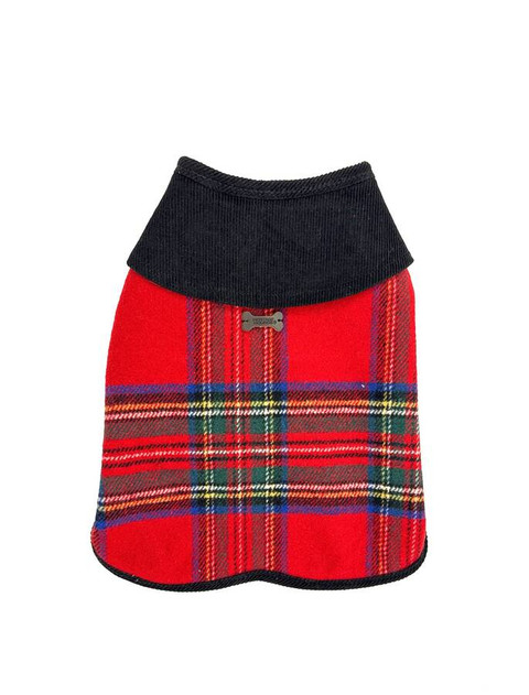Tweed Dog Coat - Red Tartan