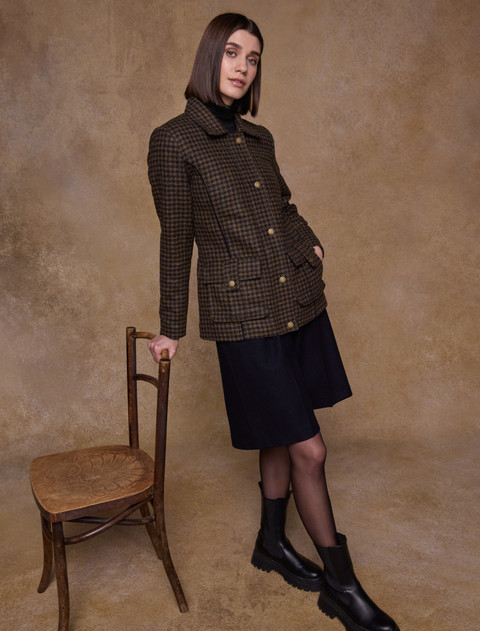 Aine Tweed Coat - Earth Check