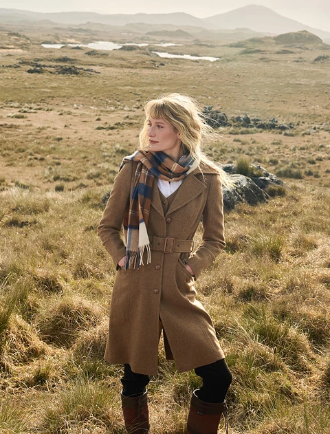 Brookvale Fitted Tweed Coat - Camel Twill