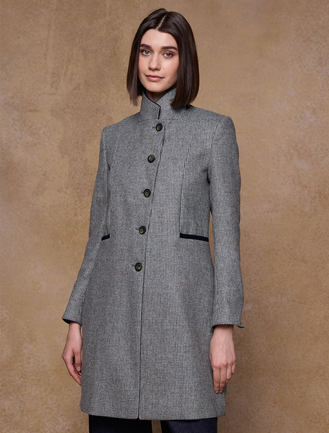 Isabella Tweed Coat - Jade Weave