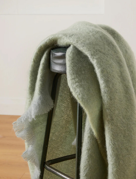 Mohair Throw - Sage Lime