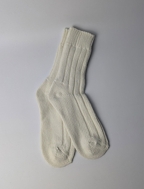 Knitted Socks - Natural White