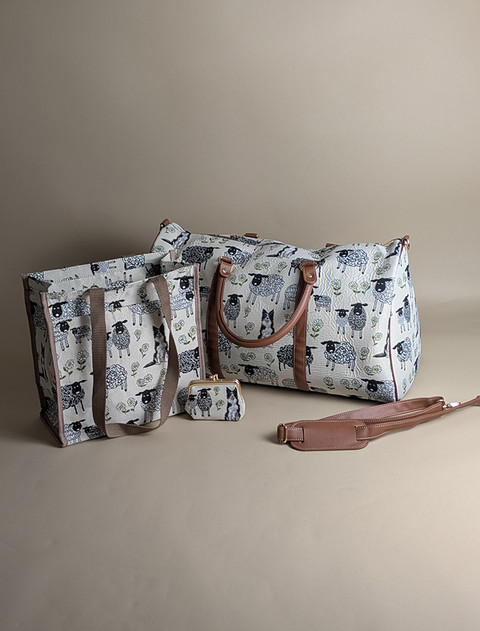 Sheep & Collie Tapestry Weekender Shopper Set 2 