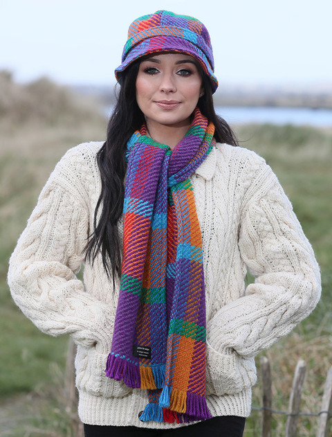 Wool County Scarf & Hat Set - Galway Red