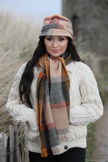 Wool County Scarf & Hat Set - Galway Sage