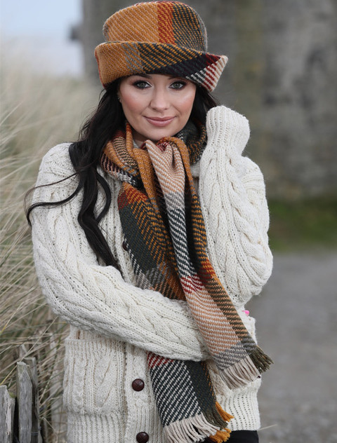 Wool Country Scarf & Hat Set - Galway Sage