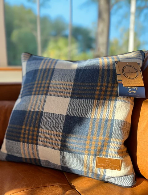 Tweed Cushion Cover - Blue