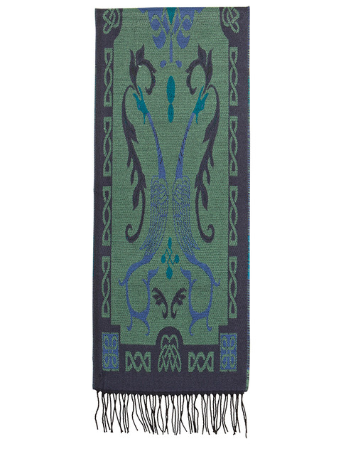 Celtic Motif Scarf - Blue Teal