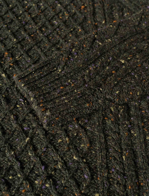 Women's Donegal Aran Crew Neck Sweater - color: Green; type: Detail