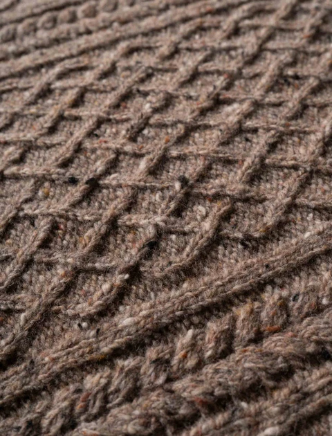Women's Donegal Aran Crew Neck Sweater - color: Light Honey; type: Macro