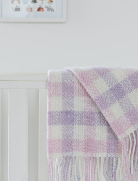 Wool Cashmere Baby Throw - Pink Lilac