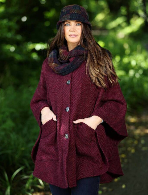 Tina Hooded Swing Cape - Killybeg Wine