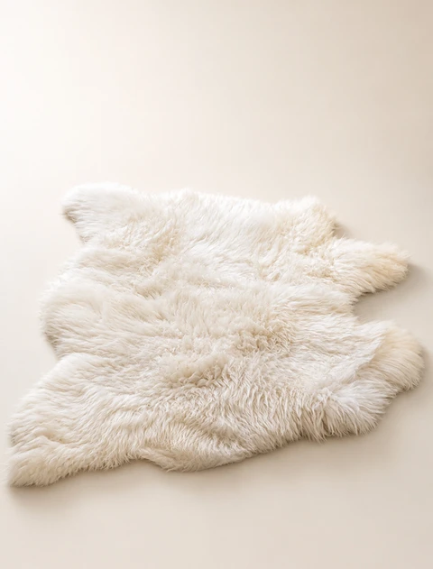 Double Deep Pile Sheepskin Rug - white