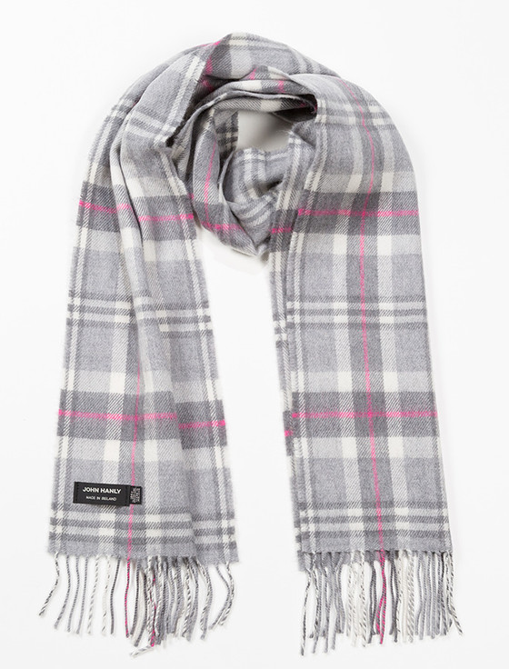 Merino Luxury Wool Scarf - Grey Pink