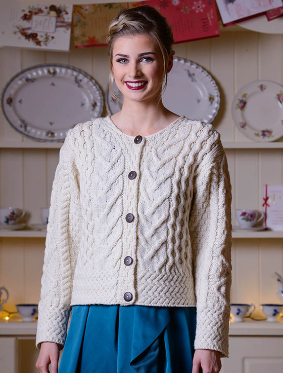 aran cable knit cardigan
