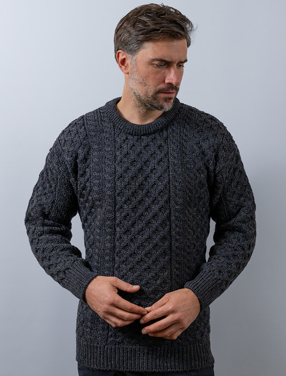 Mens Wool sweater | Irish wool sweater | Heavyweight Aran