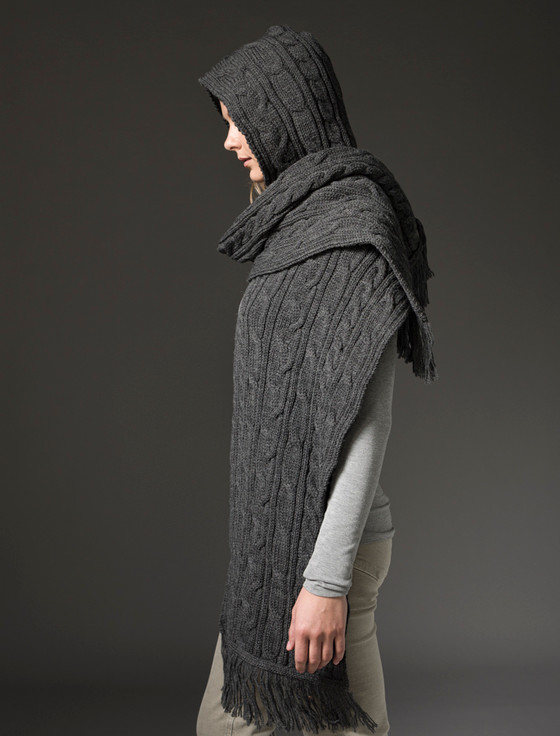 Hooded Scarf Shawl, shawl with hood | Aran Sweater Market