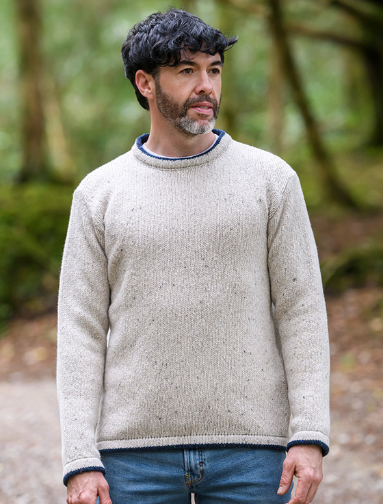 Wool Cashmere Crew Neck Sweater | Irish Sweaters
