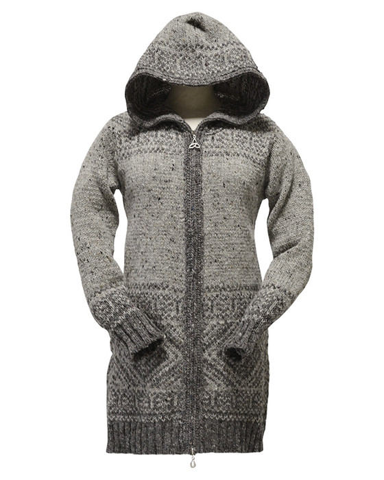 Fair Isle Coat, Hooded Wool Coat, Fair Isle Coat with Hood