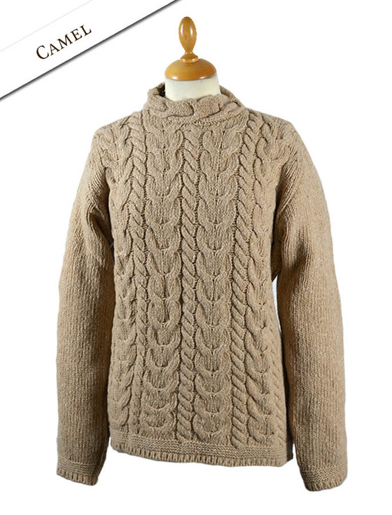 Wool Cashmere Aran Cable Sweater, Fisherman Sweater Woman | Aran ...