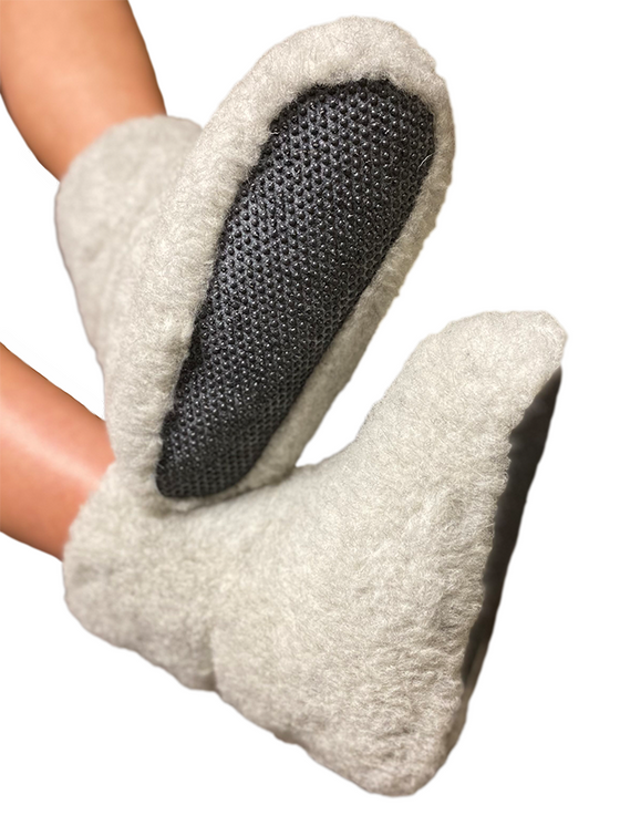Merino Wool Booties Natural White