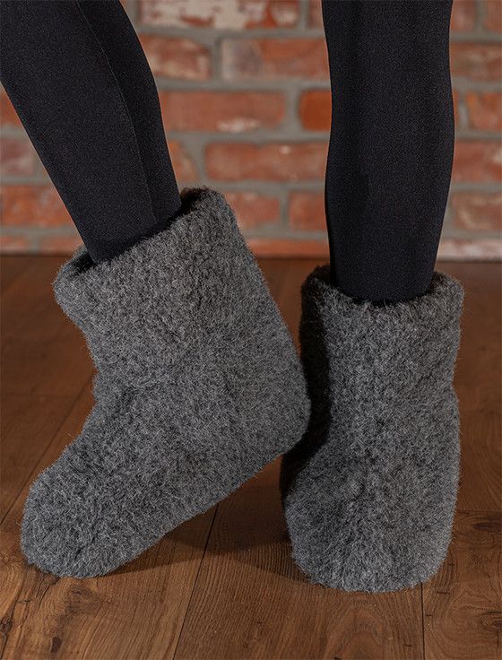 Merino Wool Booties - Natural White