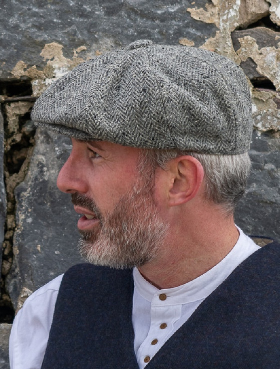Donegal Tweed Men's Driving Cap - Silver | | Aran Sweater Market