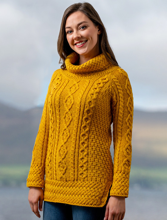 yellow tunic sweater