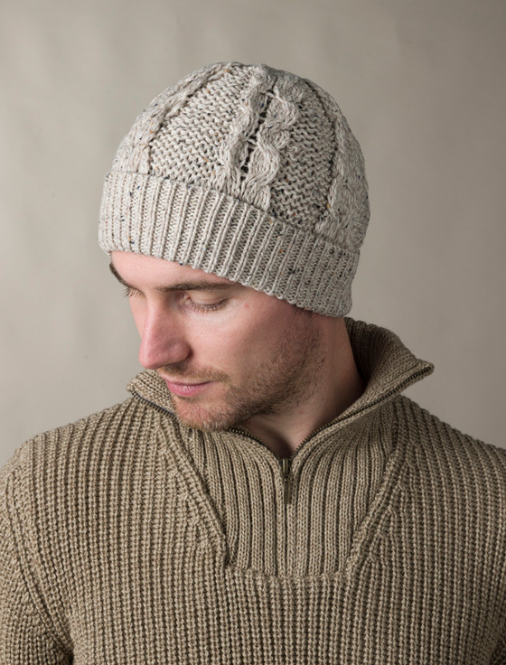 The Irish Boutique-Aran Knit Natural Bobble Hat