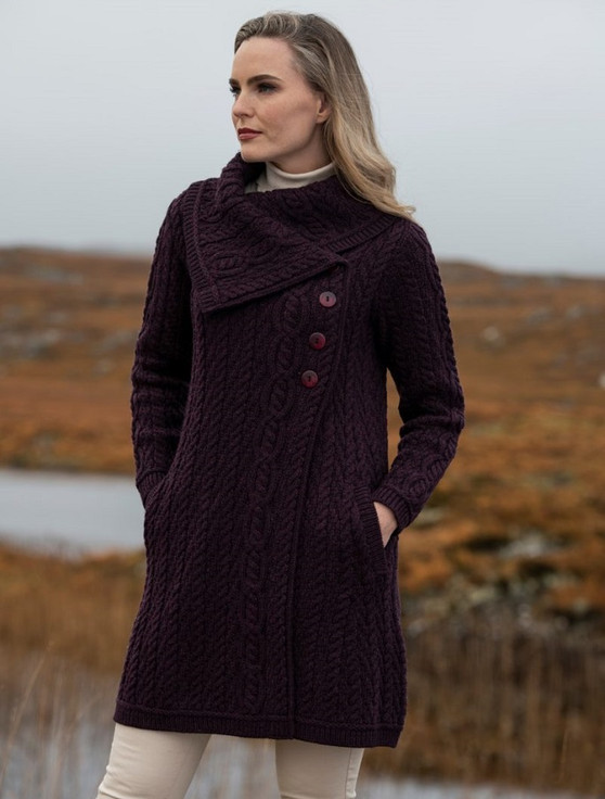 Large Collar Aran Coat [Free Express Shipping Offer]