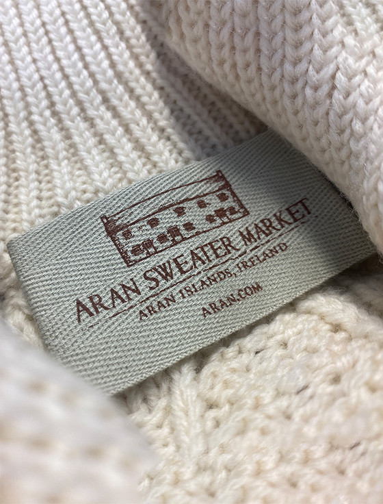 Snowflake Zip-Neck Aran Sweater, Zip Neck Aran Sweater