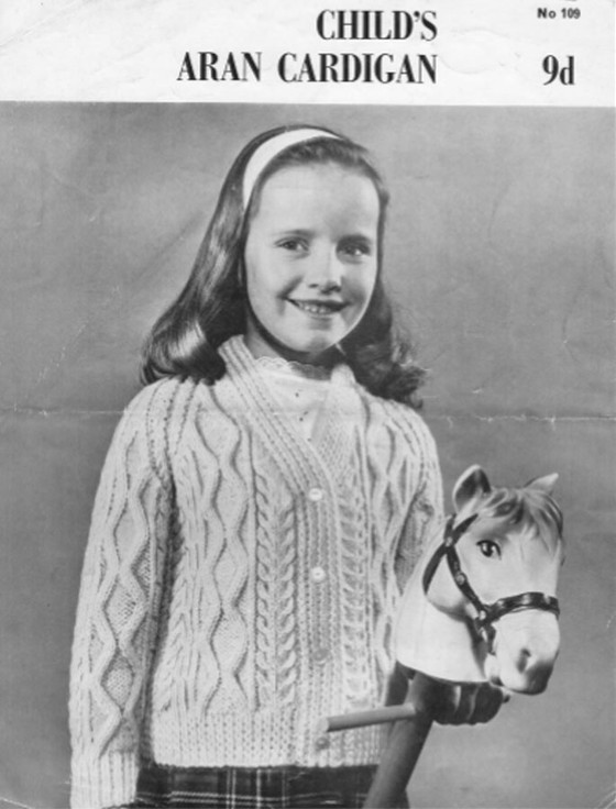 Childrens Vintage Aran Cardigan