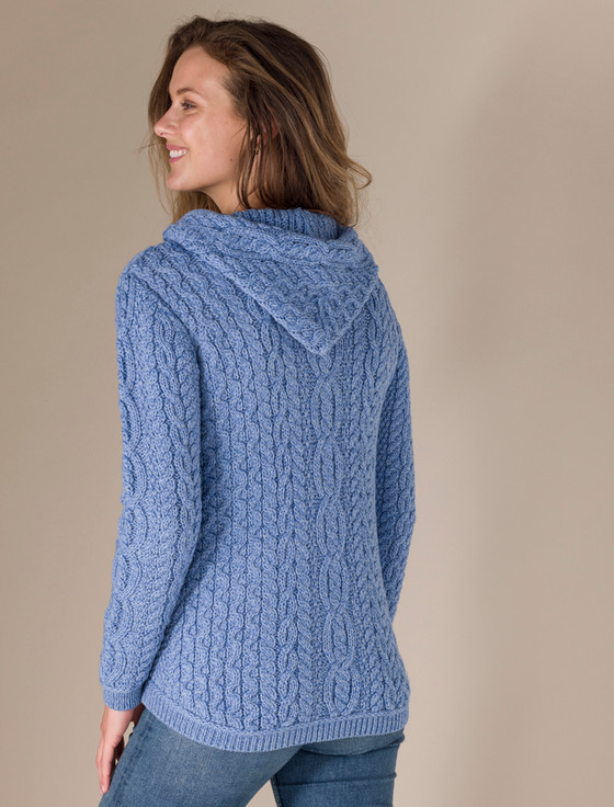 Cable Knit Hoodie with Celtic Knot Zipper Pull | Aran.com