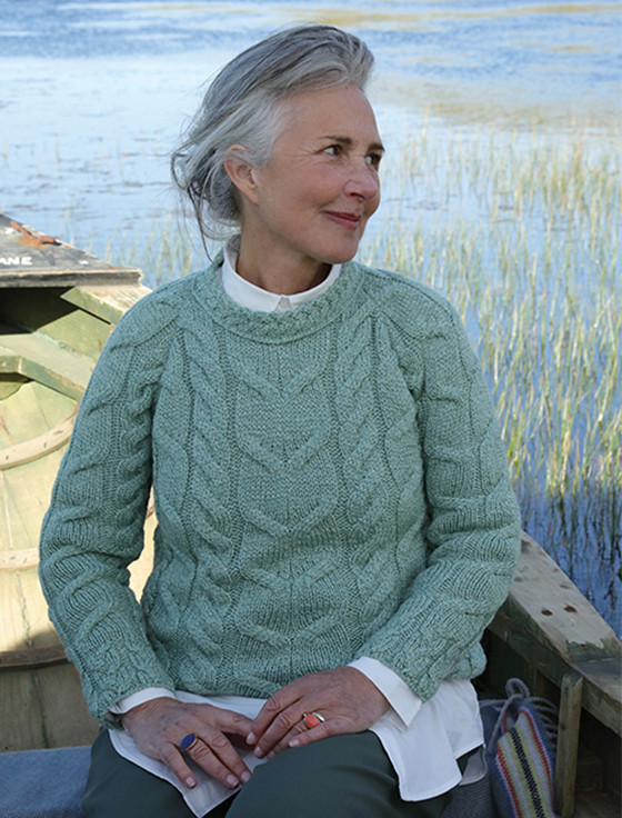 Cable Knit Aran - Sea Foam