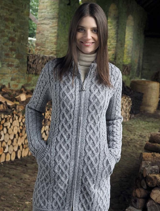 Plated Coat with Celtic Zip | Aran Sweater Market