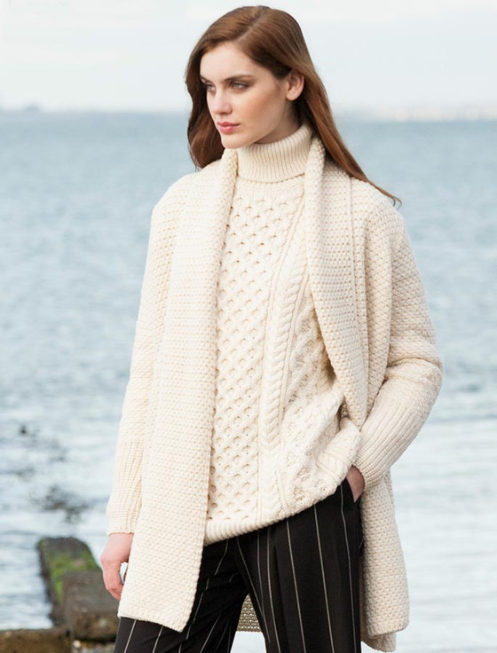 Textured Merino Cardigan