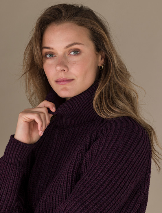 Women's Merino Ribbed Turtleneck Sweater | Aran Sweater Market
