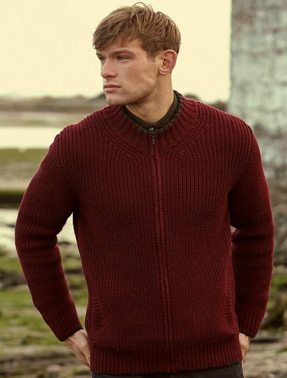 mens ribbed cardigan