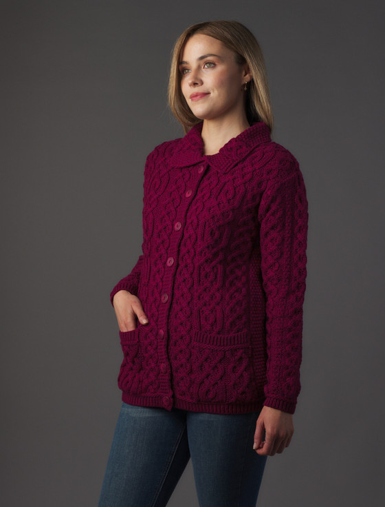 Ladies Merino Button Cardigan | Aran Sweater Market