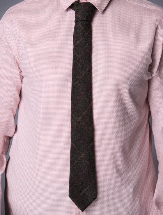 Tweed Neck Tie- Green Box Check 