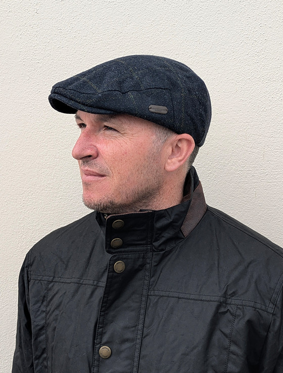 Tweed Classic Flat Cap - Blue Box Check