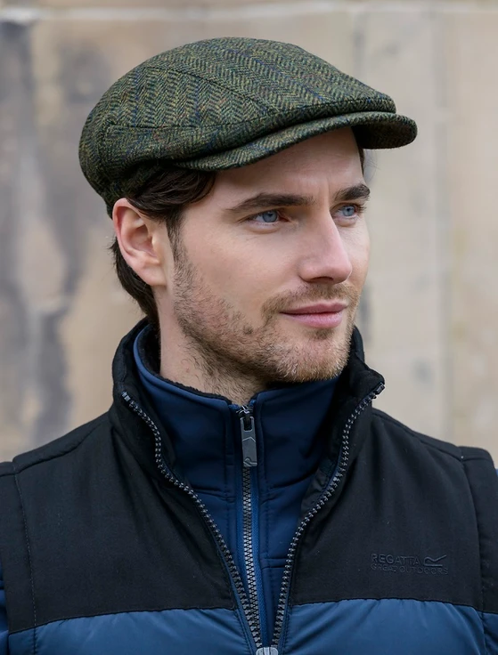 Kerry Tweed Flat Cap - Forest Green