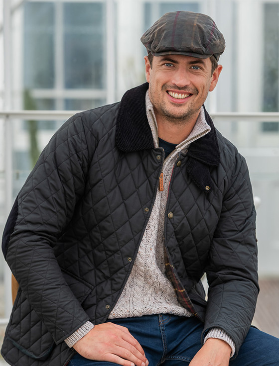 Trinity Wax Flat Cap - Tartan