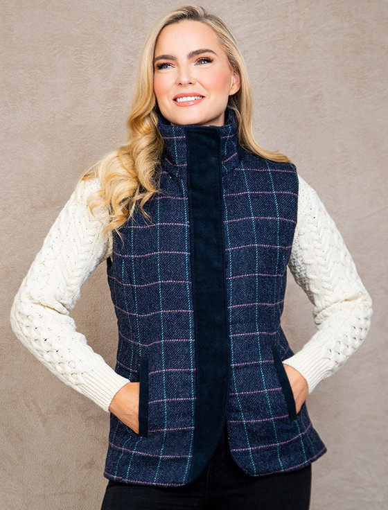 Aideen Tweed Gilet – Navy Dreamer