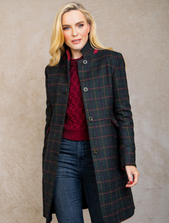 Pamela Tweed Coat - Primary Green