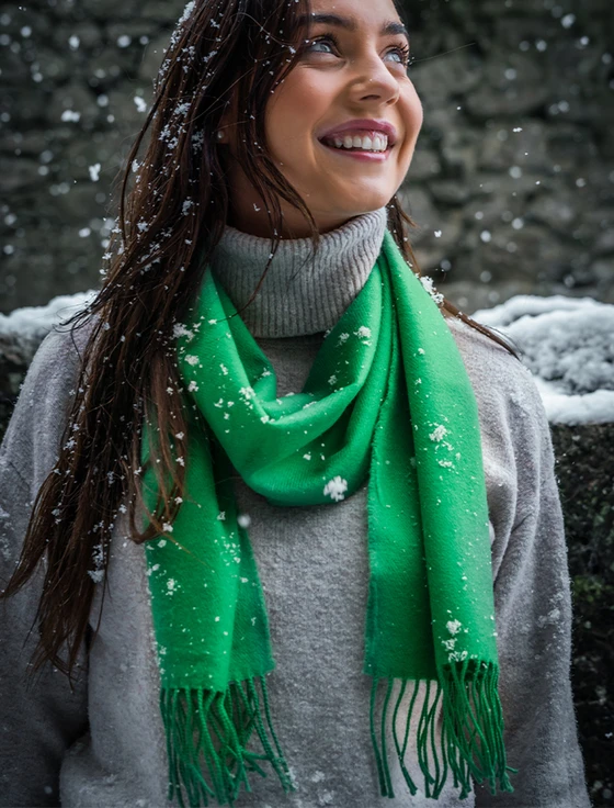 Merino Luxury Wool Scarf - Kelly Green