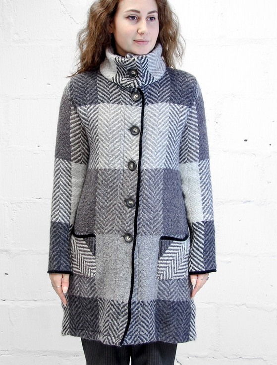 Emma Tweed Herringbone Coat Donegal Grey | Aran Sweater Market