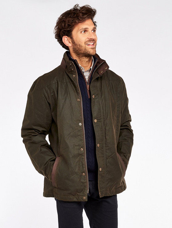 Carrickfergus Men's Waxed Jacket - Olive