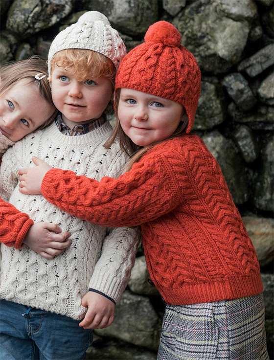 Kid's Super Soft Merino Cable Knit Aran Sweater