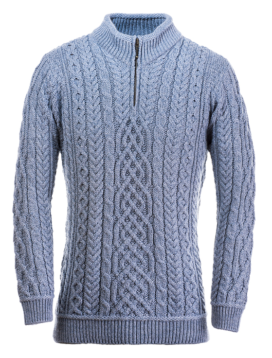 Mens Super Soft Half Zip Aran Troyer | Aran Sweater Market